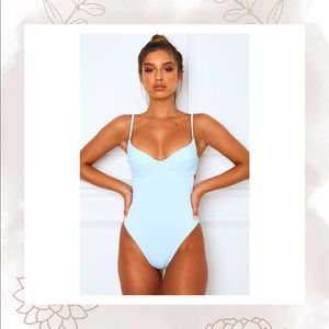 Mermaid One Piece Baby Blue Rib